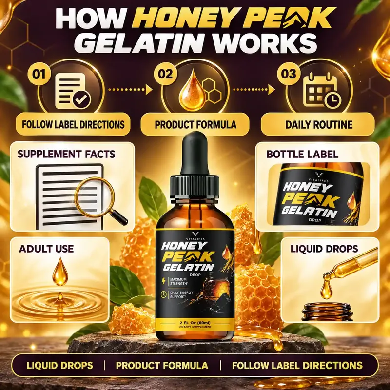 How Honey Peak Gelatin works listing graphic