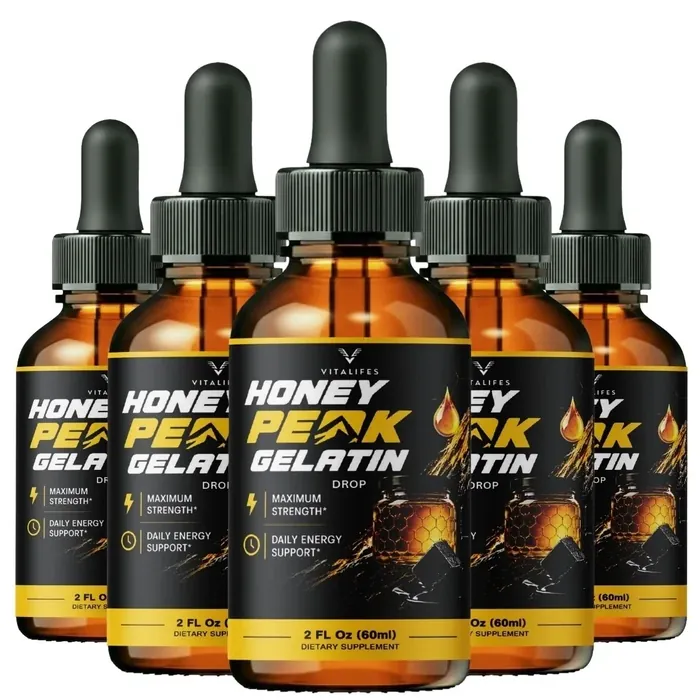 5-bottle pack of Honey Peak Gelatin